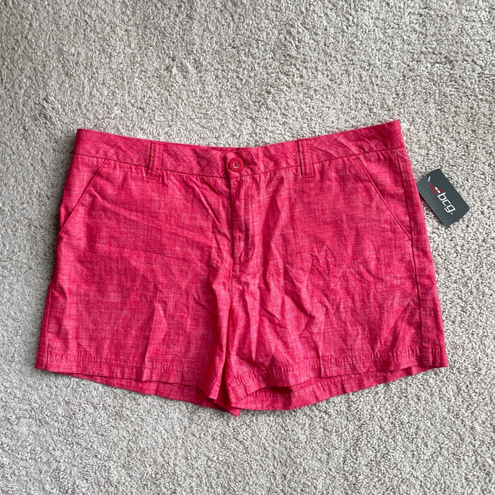BCG Heather Red Mid Rise / High Rise Active Cotton Women’s Shorts Size 16 NEW